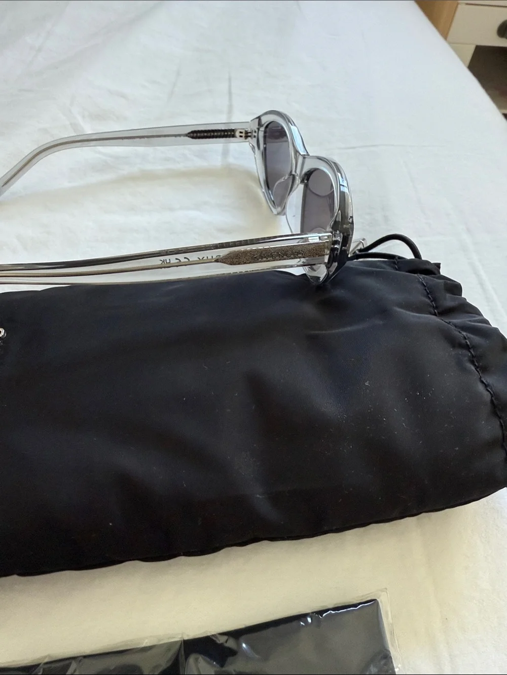 Givenchy Clear Cat Eye Sunglasses with Smoke Lenses
